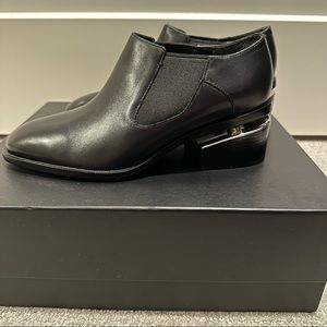 Brand New ALEXANDER WANG Floating Heel Jae Boots, Black Leather Size 36.
